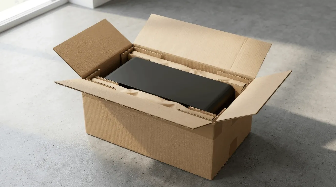 Le cache livré dans son carton